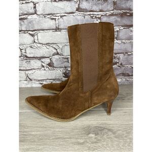 Banana Republic Brown Suede Calf High Pointed Heel Boots Women’s Sz 8M US/38.5EU